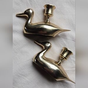 Gold Duck Shaped Candle Sticks